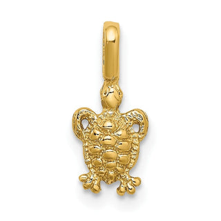 10K Yellow Gold Mini Sea Turtle w/ Fixed Bail Charm