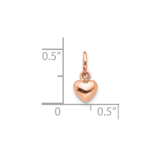 10K Rose Gold Polished 3-D Heart Charm