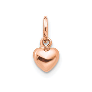 10K Rose Gold Polished 3-D Heart Charm