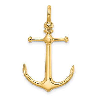 10K Yellow Gold 3-D Anchor w/ Shackle Bail Charm