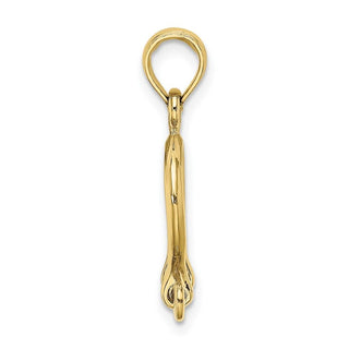 10k Yellow Gold 3-D Small Shackle Link Screw Pendant