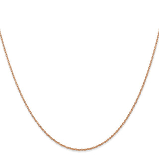 18" 10k Rose Gold .7 mm Carded Cable Rope Chain
