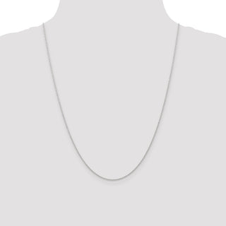 24" 10k White Gold .7mm Carded Cable Rope Chain