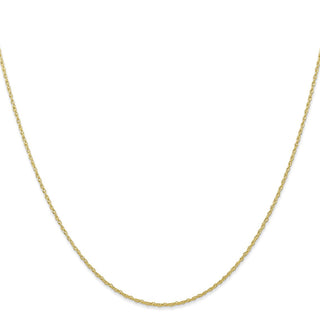 24" 10k Yellow Gold .7mm Carded Cable Rope Chain
