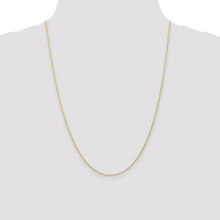 24" 10k Yellow Gold .7mm Carded Cable Rope Chain