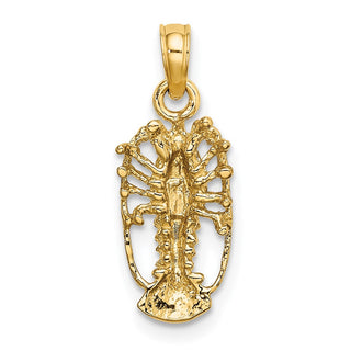 10K Yellow Gold Florida Lobster with Out Claws Charm