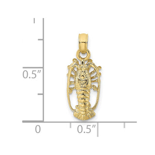 10K Yellow Gold Florida Lobster with Out Claws Charm