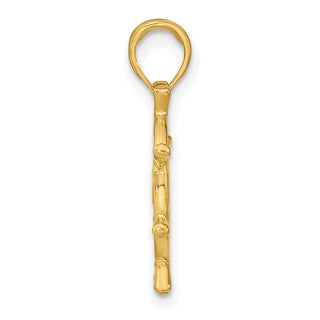 10k Yellow Gold 3-D Ship Wheel Pendant