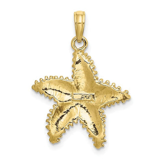10k Yellow Gold Starfish w/Beaded Texture Pendant