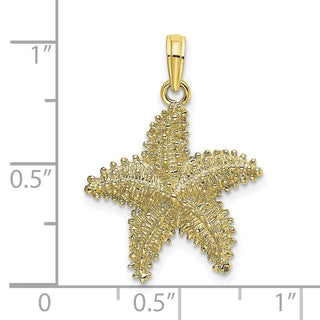10k Yellow Gold Starfish w/Beaded Texture Pendant