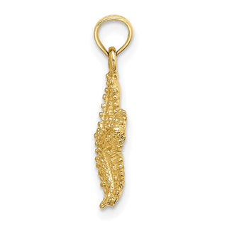 10K Yellow Gold Starfish W/ Beaded Texture Charm