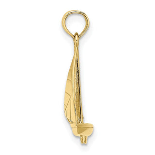 10k Yellow Gold 3-D Polished Sailboat Pendant