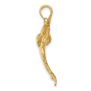10K Yellow Gold 3-D Polished BLUE MARLIN Charm