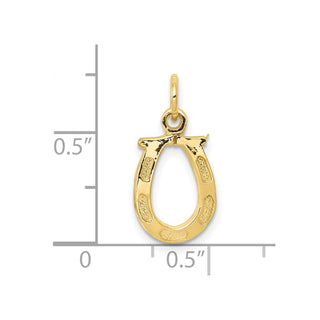 10K Yellow Gold Solid Polished Horseshoe Charm