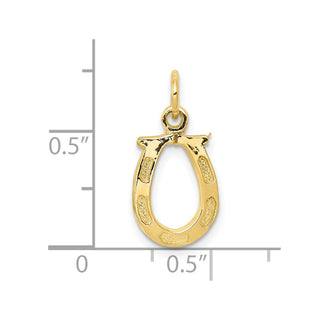 10K Yellow Gold Solid Polished Horseshoe Charm