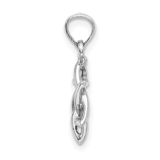 10k White Gold 3-D Polished Star Of David Pendant