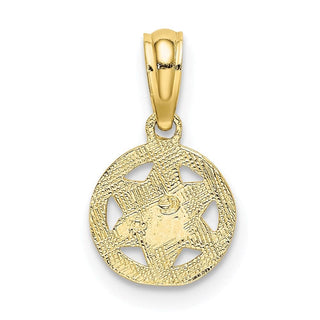 10k Yellow Gold Engraved Star Of David Pendant