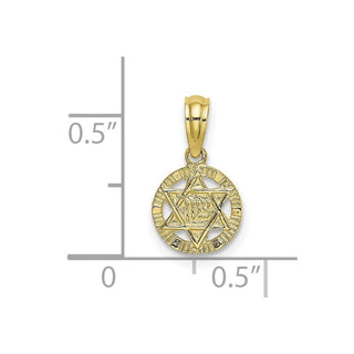 10k Yellow Gold Engraved Star Of David Pendant