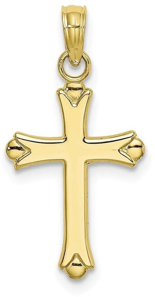10k Yellow Gold 2-D and Polished CROSS Pendant
