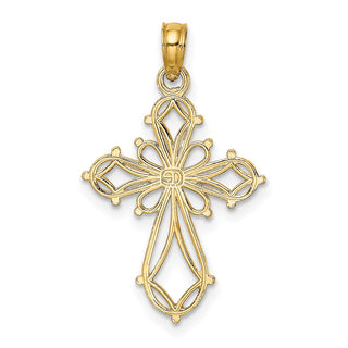 10k Yellow Gold Cut-Out Fancy Cross Pendant