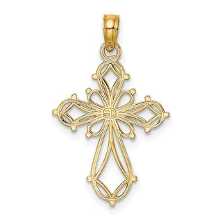 10k Yellow Gold Cut-Out Fancy Cross Pendant