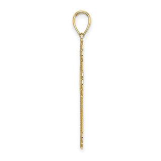 10k Yellow Gold Textured and Beaded Edge Pendant