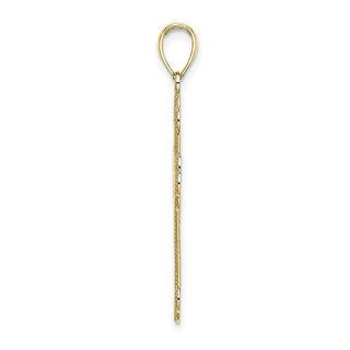 10k Yellow Gold Textured and Beaded Edge Pendant