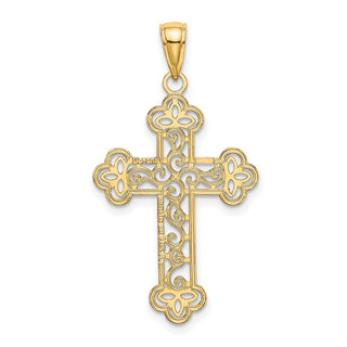 10k Yellow Gold Textured and Beaded Edge Pendant