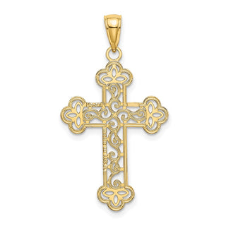 10k Yellow Gold Textured and Beaded Edge Pendant