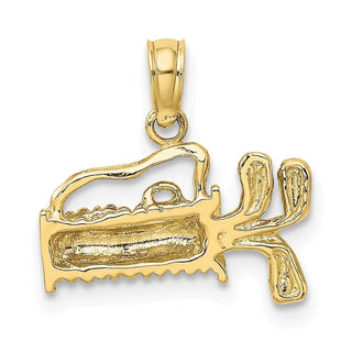 10k Yellow Gold Textured and Engraved Golf Bag Pendant