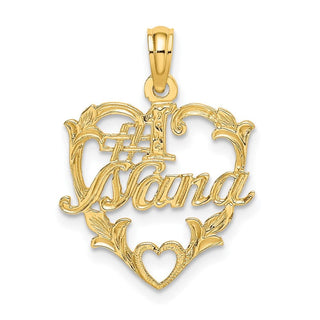 10K Yellow Gold #1 NANA in Heart Charm