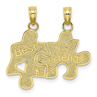 10k Yellow Gold Best Friends Break-A-Part Puzzle Pieces Pendant
