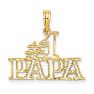 10K Yellow Gold #1 PAPA Cut-out Charm