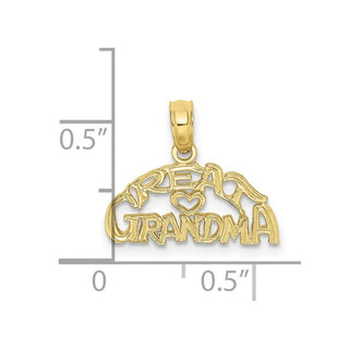 10K Yellow Gold Block and Engraved GREAT GRANDMA Charm
