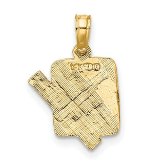 10K Yellow Gold School Book and Ruler Charm
