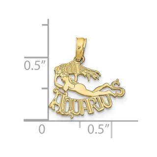 10K Yellow Gold AQUARIUS Zodiac Charm 10K8944