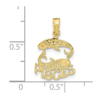 10K Yellow Gold PISCES Zodiac Charm 10K8945