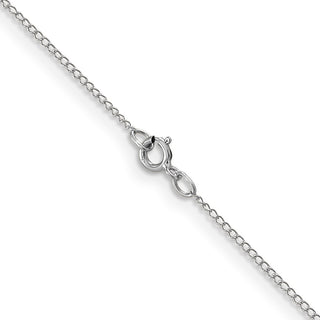 24" 10k White Gold .5mm Carded Curb Chain