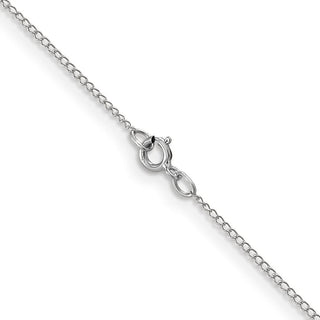 18" 10k White Gold .5mm Carded Curb Chain