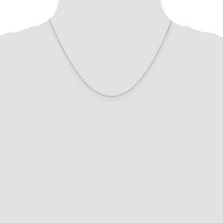 18" 10k White Gold .5mm Carded Curb Chain