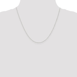 20" 10k White Gold .5mm Carded Curb Chain