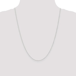 24" 10k White Gold .5mm Carded Curb Chain