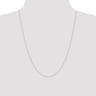 24" 10k White Gold .5mm Carded Curb Chain