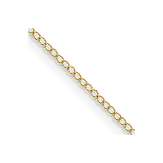 24" 10k Yellow Gold .5mm Carded Curb Chain