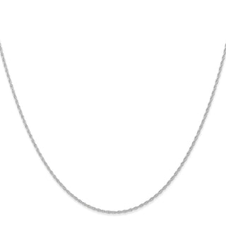 18" 10k White Gold .95mm Carded Cable Rope Chain