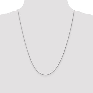 24" 10k White Gold .95mm Carded Cable Rope Chain