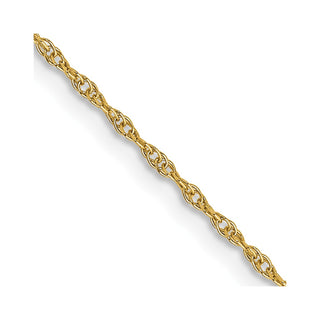 24" 10k Yellow Gold .95mm Carded Cable Rope Chain