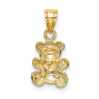 10K Yellow Gold w/Rhodium-plating Teddy Bear Charm