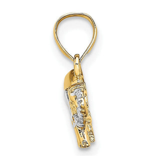 10K Yellow Gold w/ Rhodium-plating Small Elephant Charm