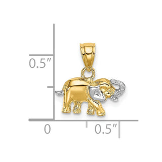 10K Yellow Gold w/ Rhodium-plating Small Elephant Charm